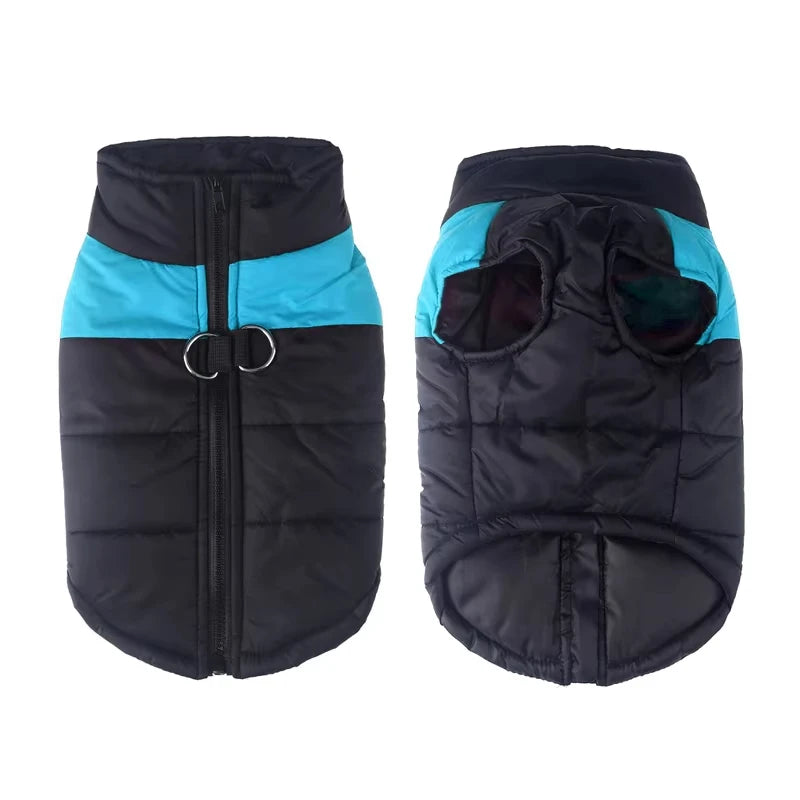The Padded Thermal Dog Puffer | Black & Colour-Block