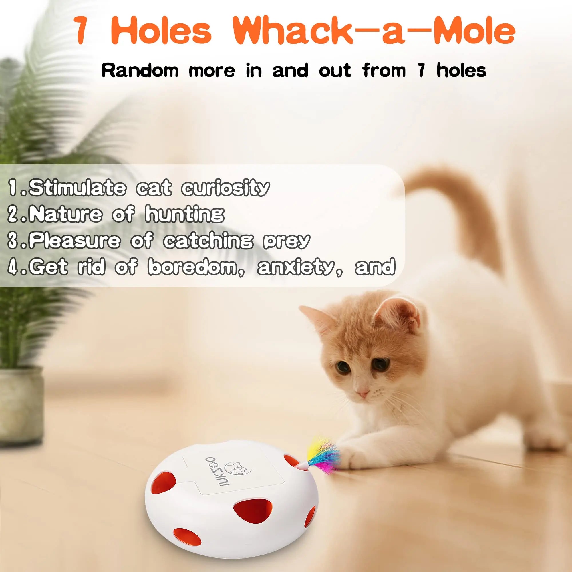 INKZOO Whack-A-Mole Cat Toy