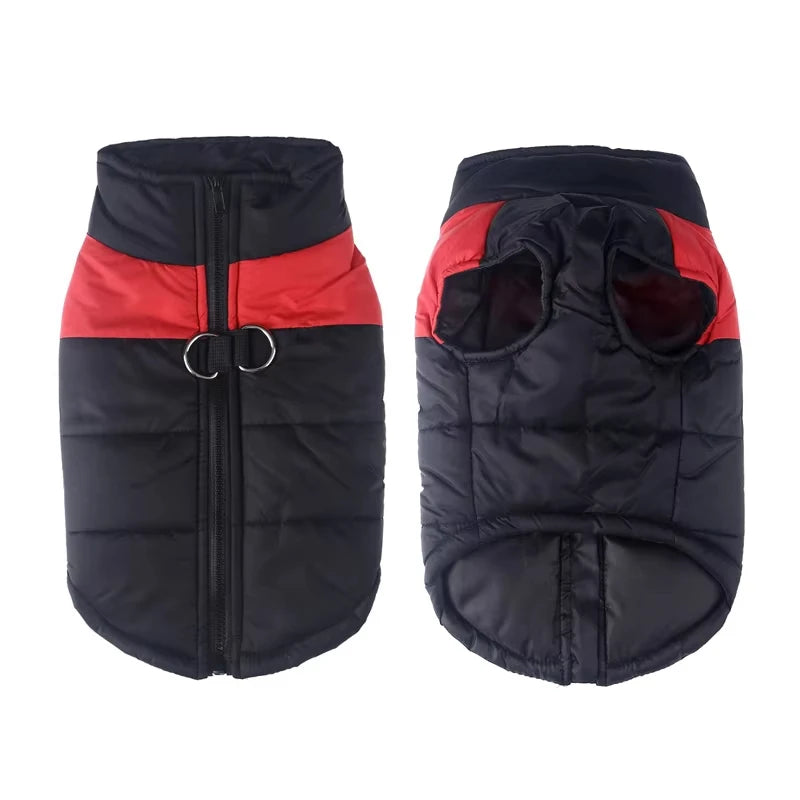 The Padded Thermal Dog Puffer | Black & Colour-Block