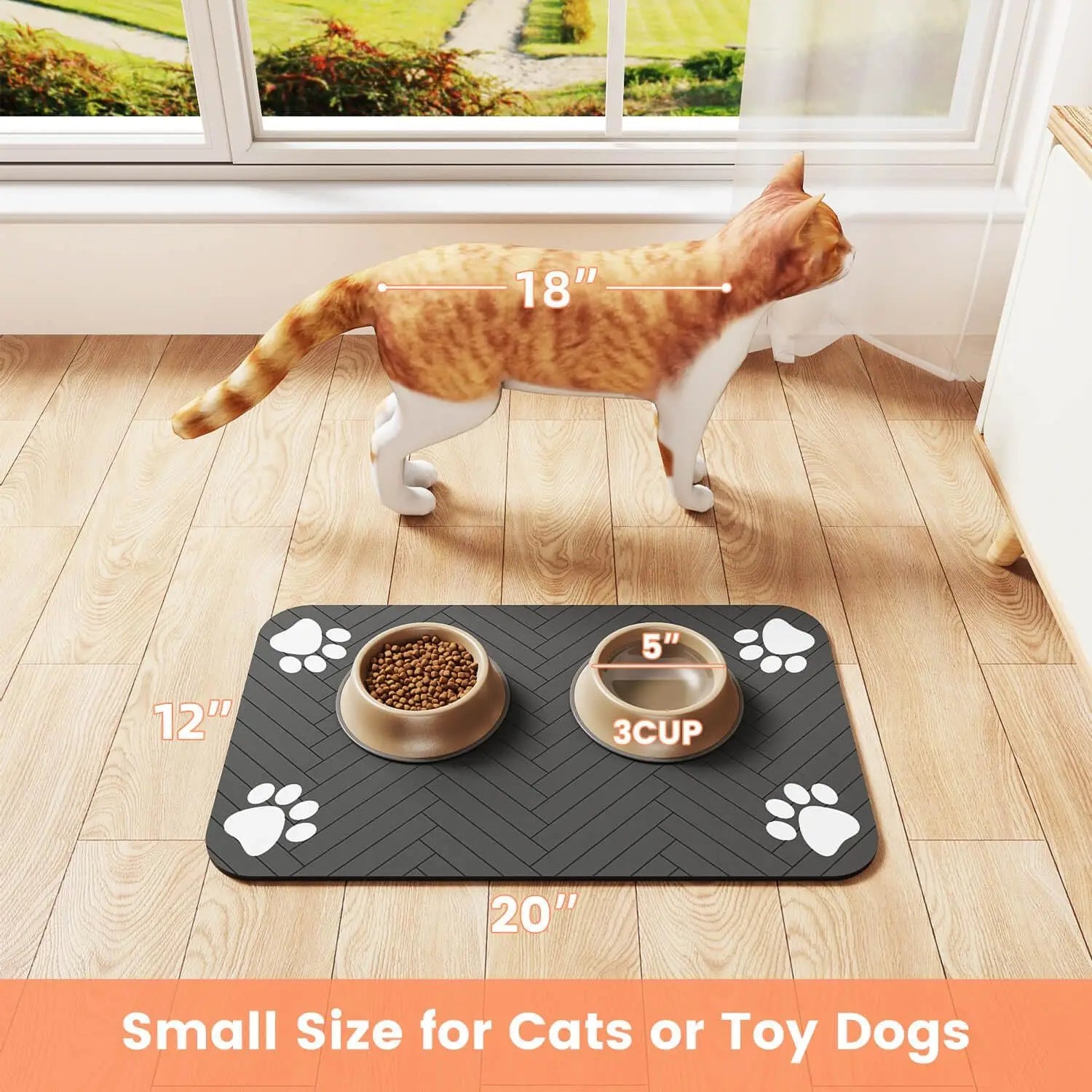 The "Paws & Floors" Feeding Mat