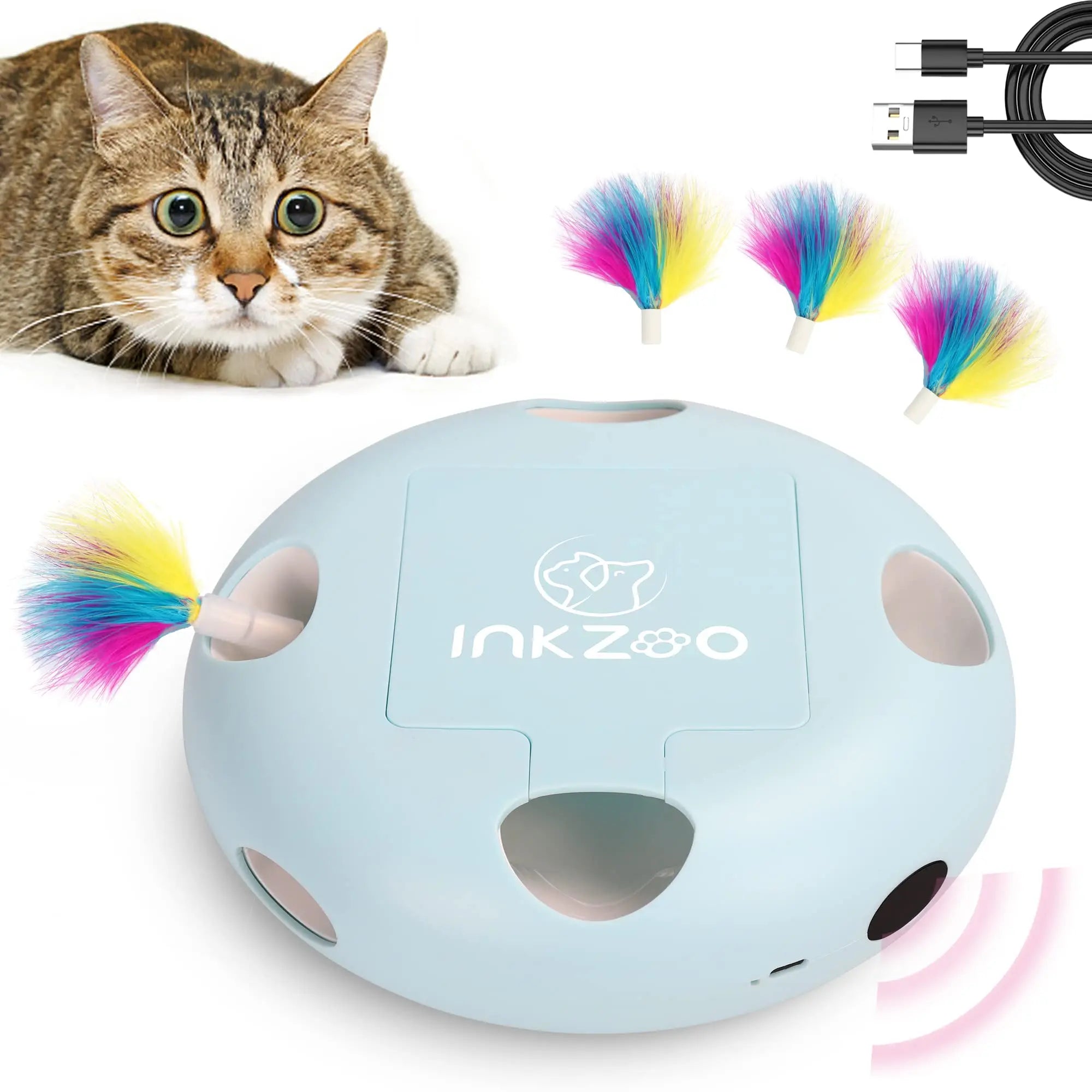INKZOO Whack-A-Mole Cat Toy